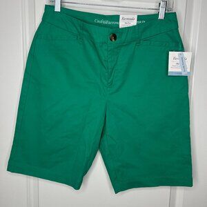 Croft&Barrow Mid Rise Bermuda Shorts NWT Women's Size 10 Green